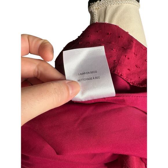 Gal Meets Glam Andrea Candy Apple V Neck 3/4 Sleeve Smocked Mini Dress - 0 - Picture 8 of 9